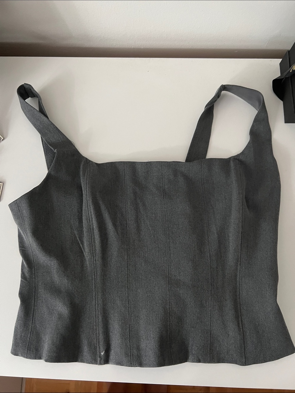 Dynamite Charcoal Square-Neck Strapless Dress